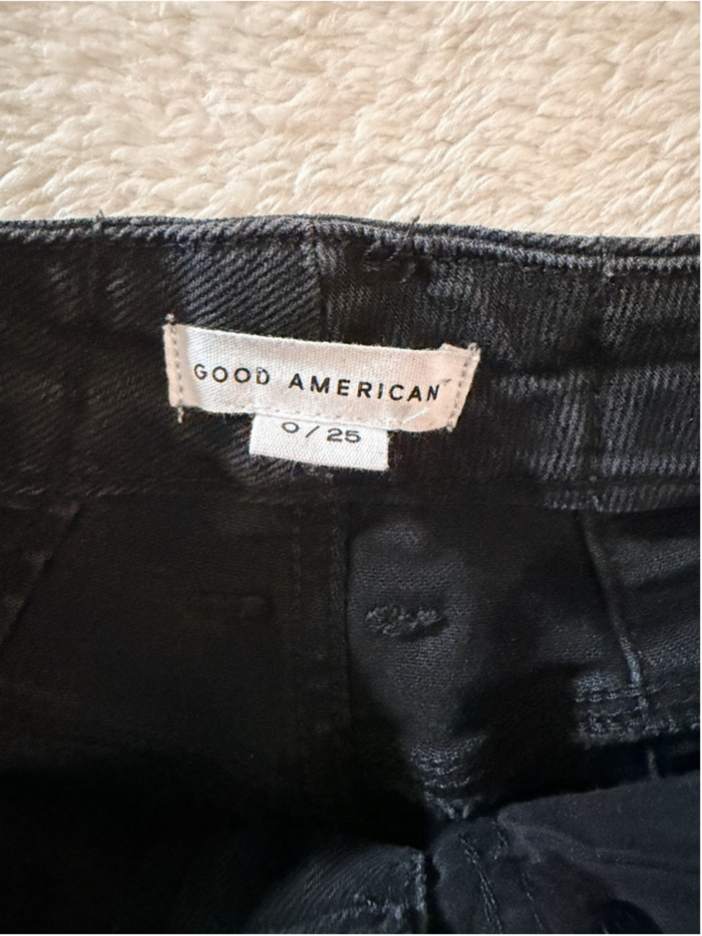 Good American Black Split Hem Jeans Size 25